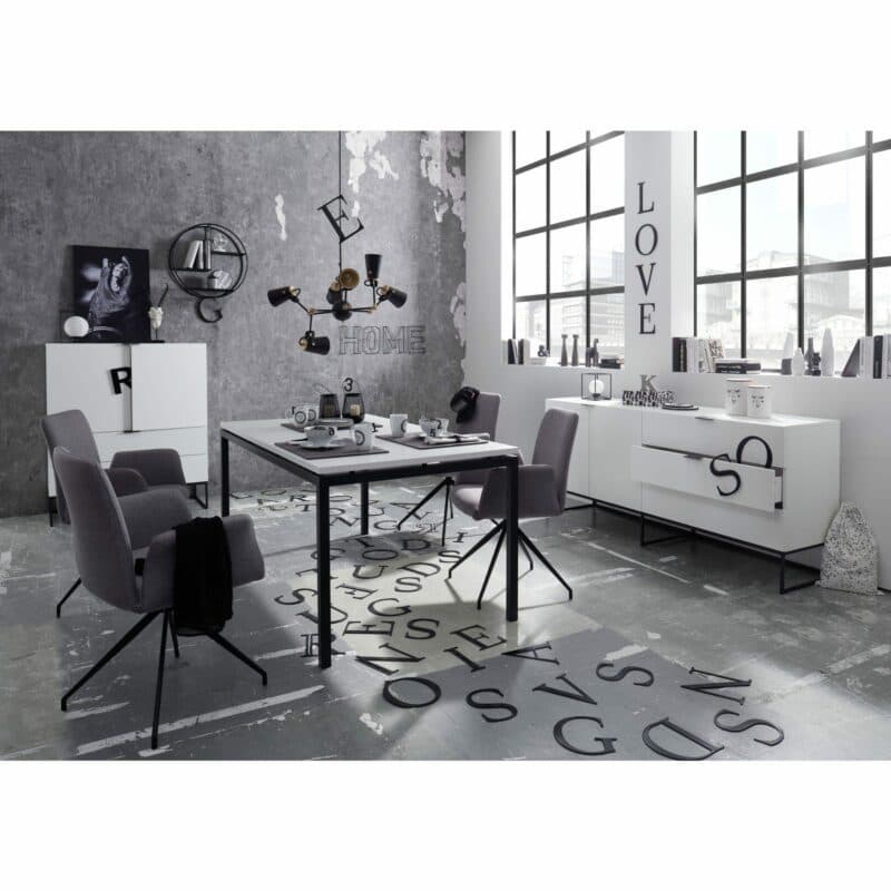 Trendstore Are Dreh-Armlehnstuhl in Hellgrau, Wohnbeispiel