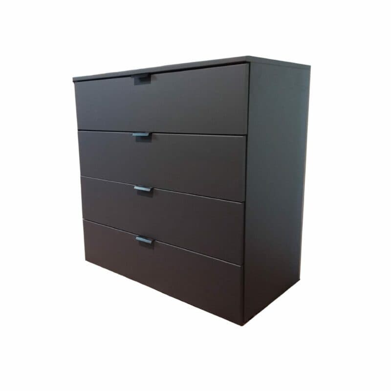 Kommode „Edition” mit Korpus und Front in Graphit, Griffen in Graphitfarben sowie 4 Schubkästen.