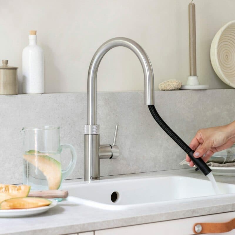 Quooker „Flex“ Armatur verchromt glänzend - Auszug mit Kochendwasser-Stop