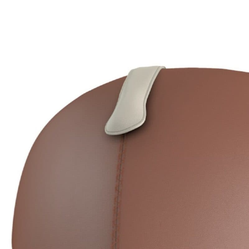 Leolux Caruzzo Sessel mit Bezug aus Leder in Weiß und Cognac, inklusive Kopfstütze - Detail von hinten