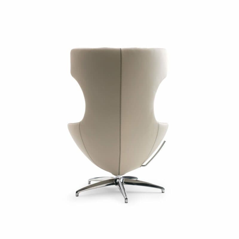 Leolux Caruzzo Sessel weiß-braun hinten