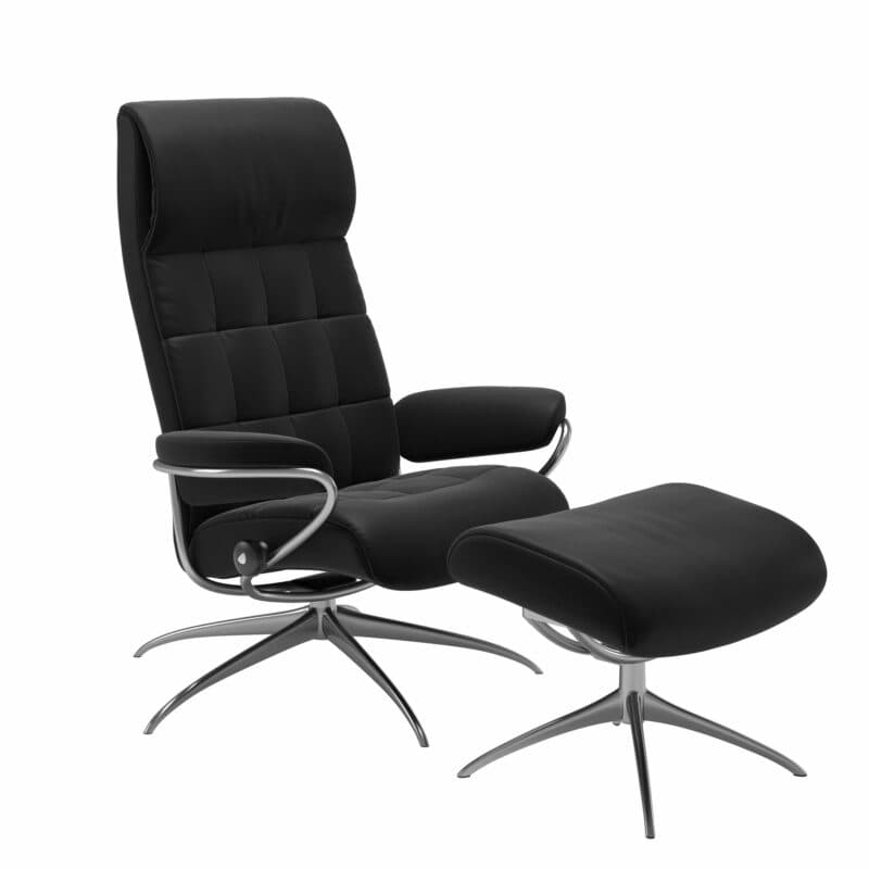Stressless London Sessel High Back mit Hocker schwarz