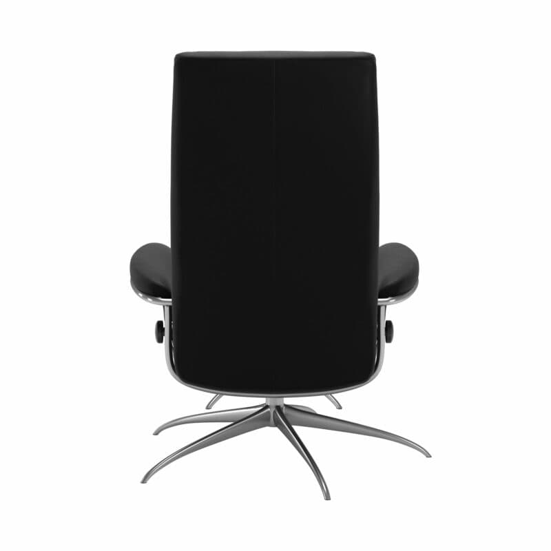 Stressless London Sessel High Back mit Hocker schwarz – Rückansicht