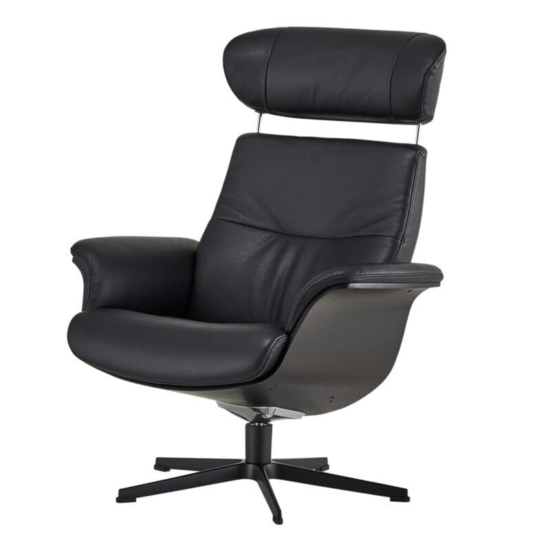 Conform Carla Sessel mit Hocker und verstellbarer Kopflehne in seitlicher Ansicht