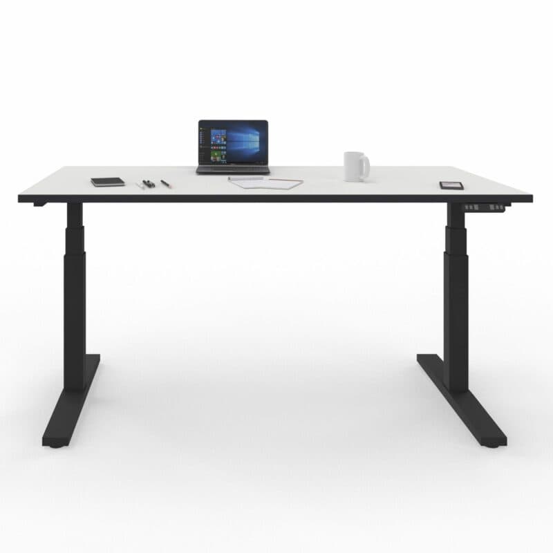 Nowy Styl eUP3 Arbeitstisch weiß – Gestell und Tischkante schwarz