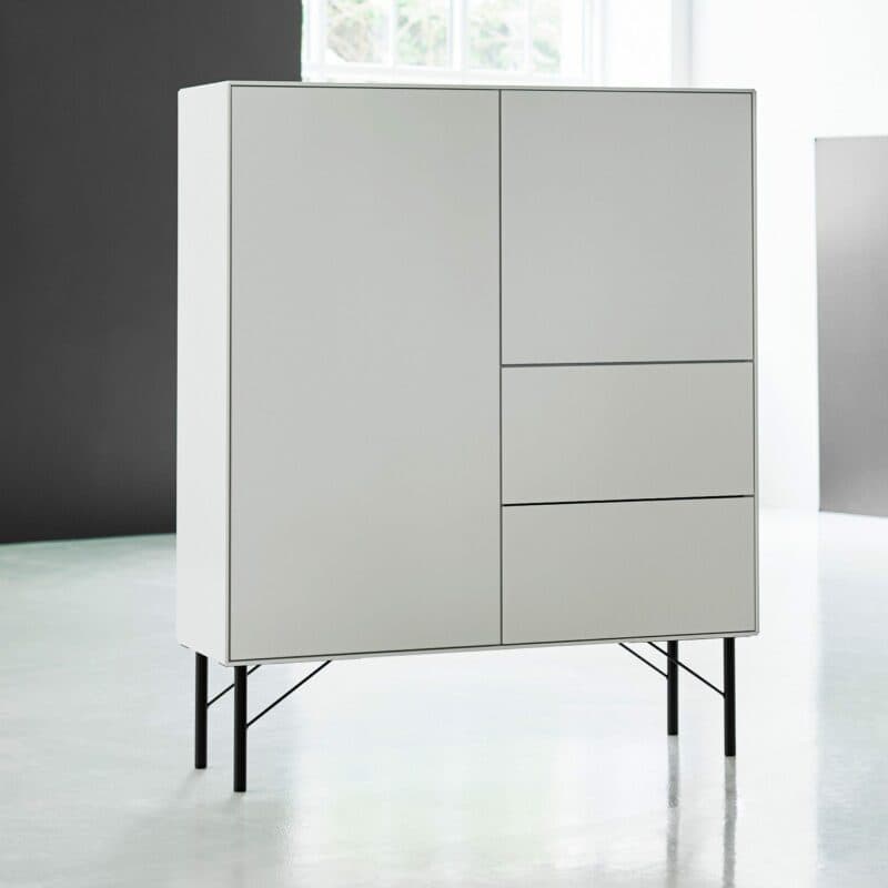 Raum.Freunde „Henri“ Highboard in Lack matt weiß Wohnbeispiel