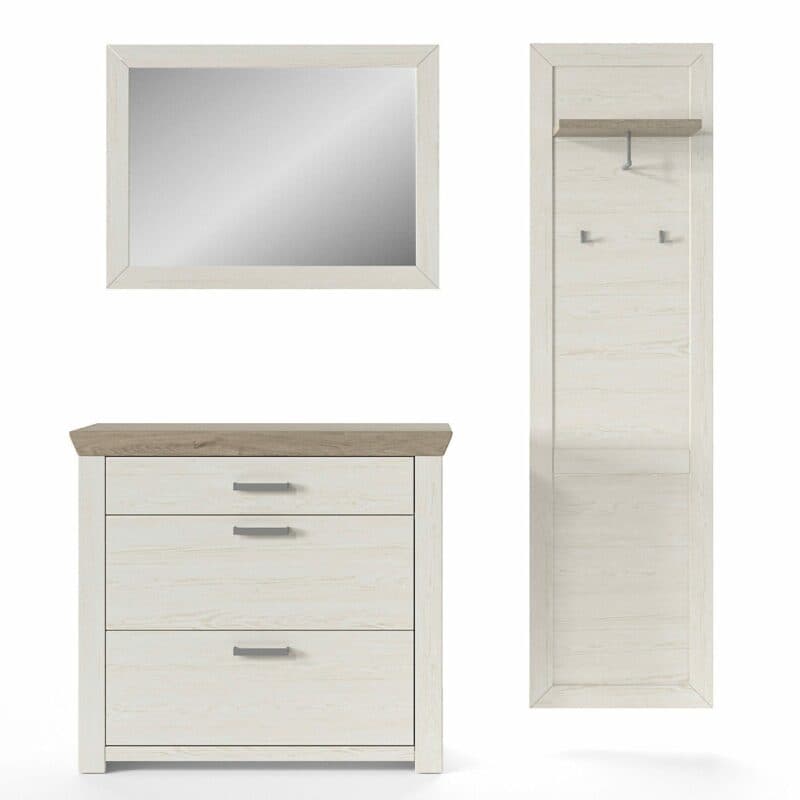 set one by Musterring GA-61 Kombination mit Deckplatte in Eiche Nelson Nachbildung und Korpus in Dekor Pino Aurelio Nachbildung in frontaler Ansicht