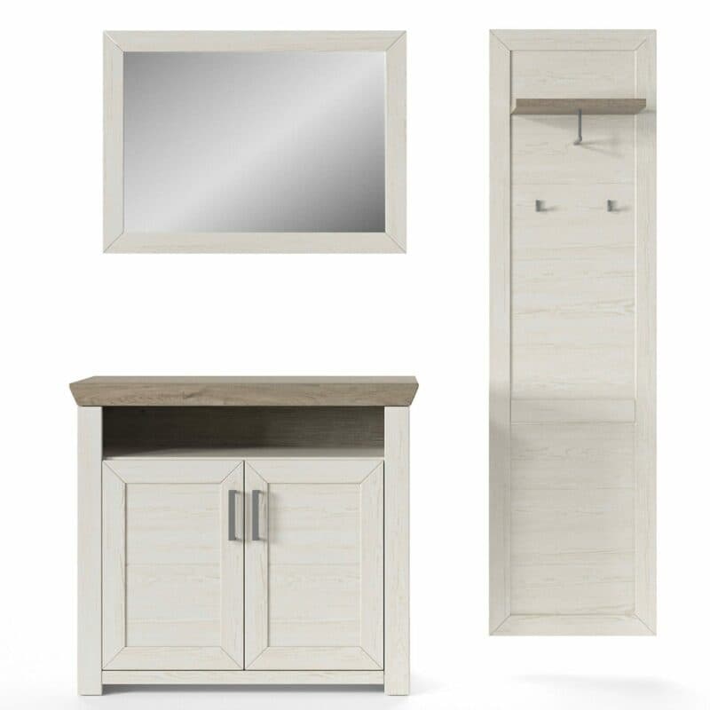 set one by Musterring GA-58 Kombination mit Deckplatte in Eiche Nelson Nachbildung und Korpus in Dekor Pino Aurelio in frontaler Ansicht