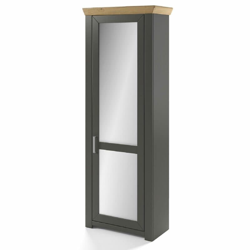 set one by Musterring GA-12 Korpuselement mit Deckplatte in Artisan Eiche Nachbildung und Korpus in Dekor Grau Anthrazit in seitlich frontaler Ansicht