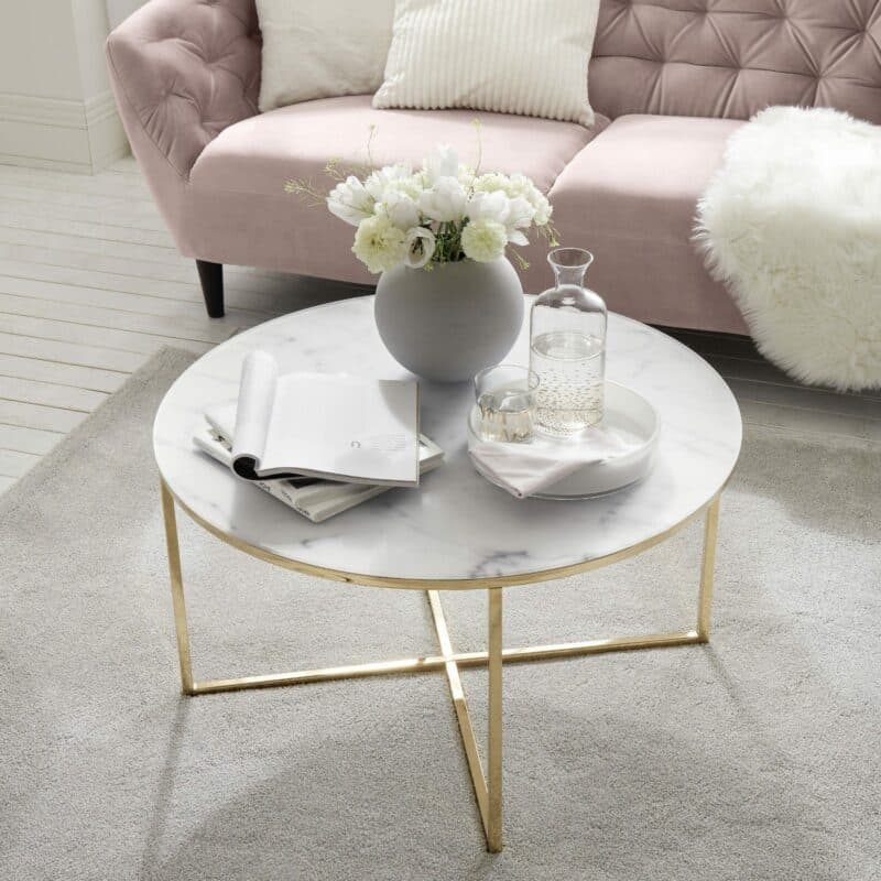 Trendstore „Alenia“ Couchtisch mit Durchmesser 80 cm Wohnbeispiel