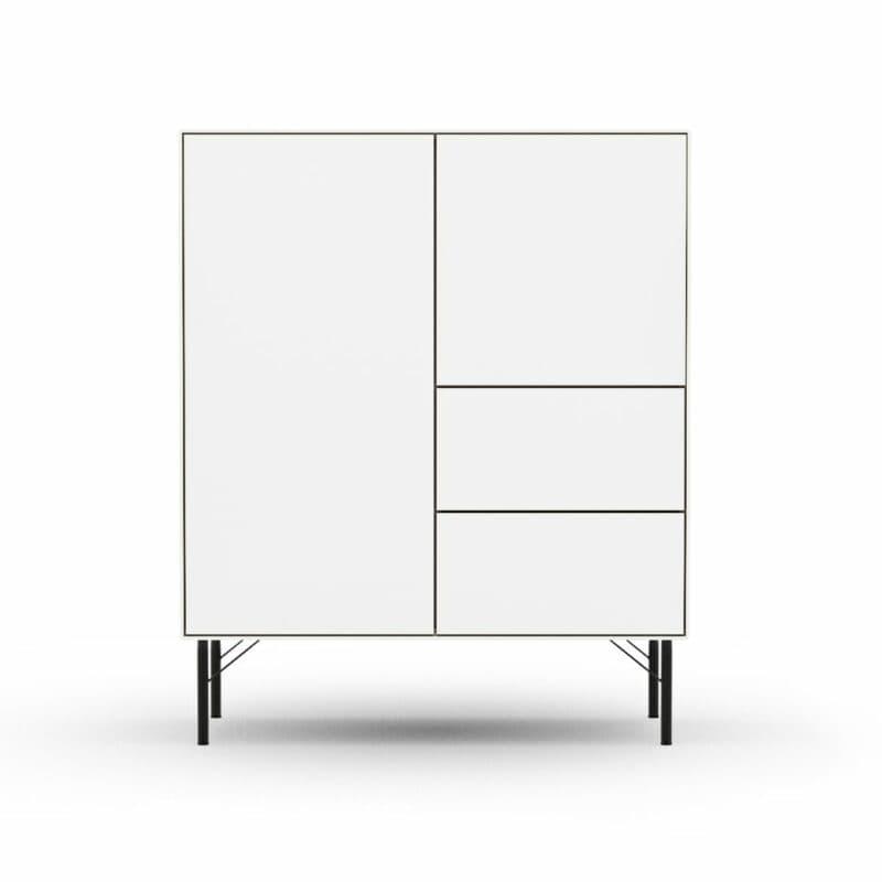 Raum.Freunde Henri Highboard in Lack matt weiß frontale Ansicht