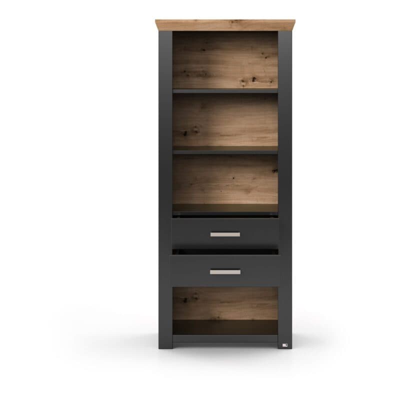 set one by Musterring Type 11 Standregal in Dekor anthrazit – Schubladen offen