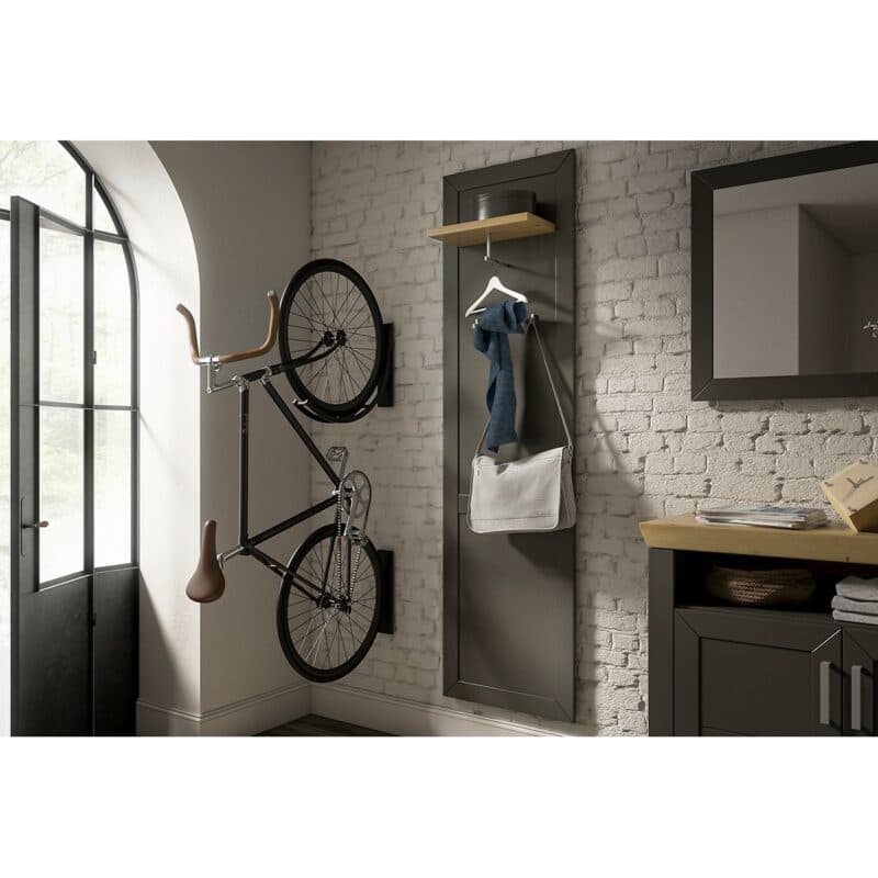 set one by Musterring GA-10 Hängepaneel mit Ablage in Artisan Eiche Nachbildung und Korpus in Dekor Grau Anthrazit - Wohnbeispiel