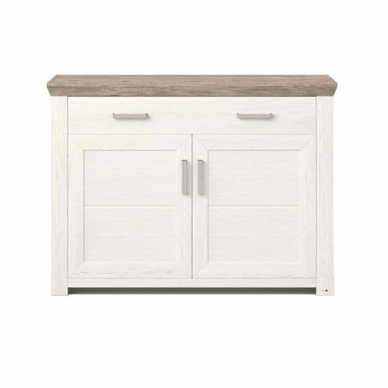 set one by Musterring Type 53 Sideboard mit einer Deckplatte in Eiche Nelson Nachbildung und einem Korpus in Dekor Pino Aurelio