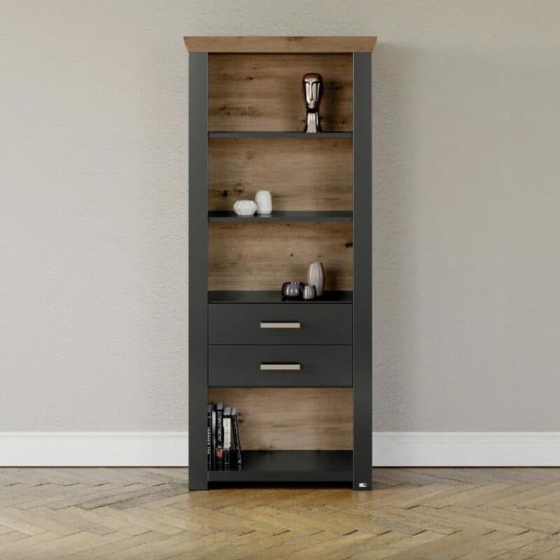 set one by Musterring Type 11 Standregal in Dekor anthrazit – Wohnbeispiel