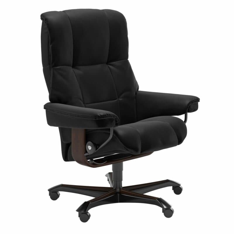 Stressless Mayfair Home Office – Leder Batick Black mit Untergestell Braun