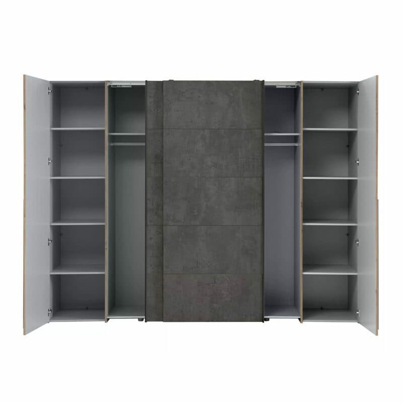 Trendstore Fahda Kleiderschrank mit Türstopper geöffnet frontal