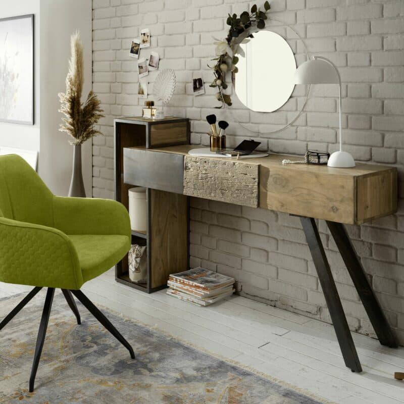 Trendstore Warin Konsolentisch in der Farbe stone Wohnbeispiel