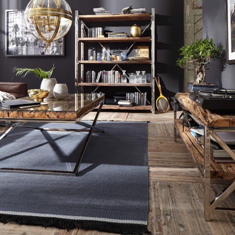 Natura Lebensart Rockfort Standregal mit fünf Böden aus Recyclingholz als Wohnbeispiel