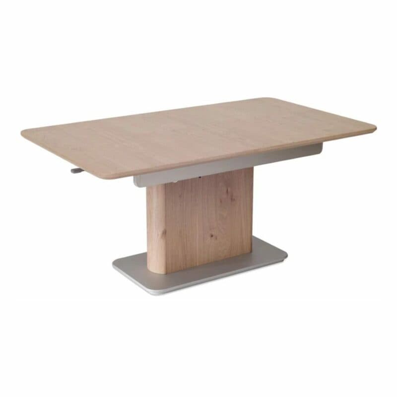 Vierhaus LS282320 Couchtisch mit Tischplatte und Gestell in Wildeiche Echtholzfurnier in seitlich frontaler Ansicht