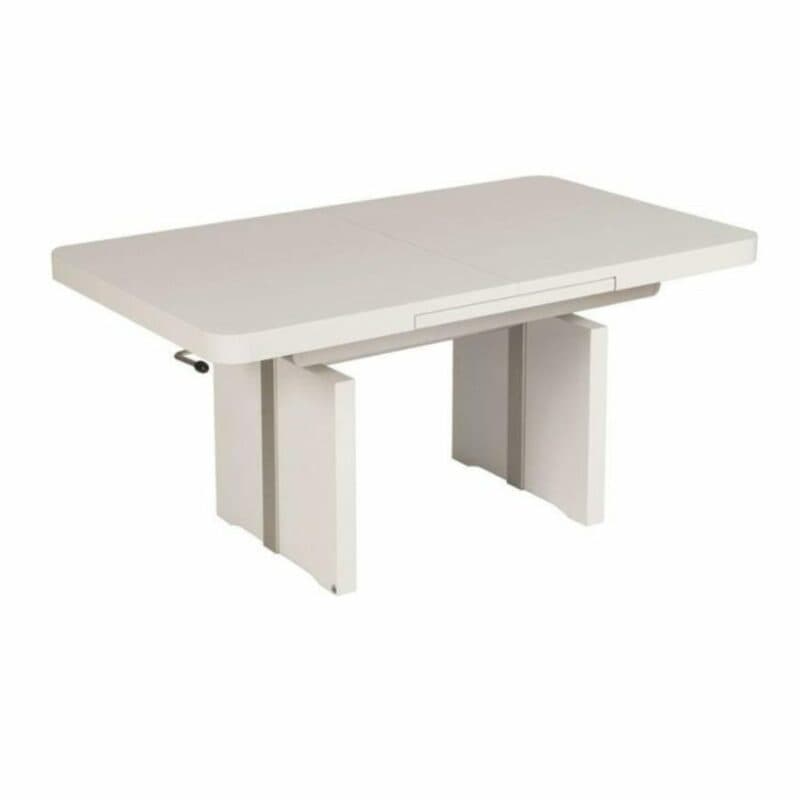 Vierhaus LS 823016 mit Tischplatte und Gestell in Dekor weiß in seitlich frontaler Ansicht