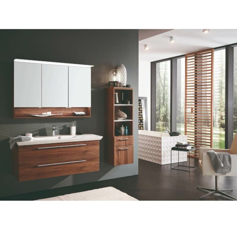 b-brace b-collection Badprogramm in Charleston Eiche als Wohnbeispiel.