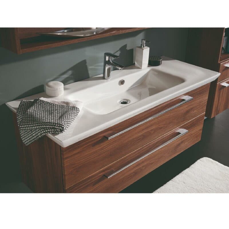 b-brace b-collection Waschtisch in Charleston Eiche als Detailsansicht.