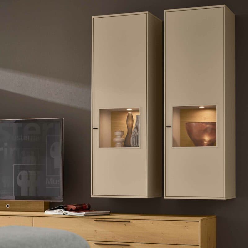 Musterring Kara-Frame 4-tlg. Wohnwand Detailansicht Hängeregale und Sideboard