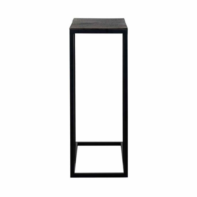 Richmond Bolder Beistelltisch aus Aluminium und Eisen in Ansicht von hinten.