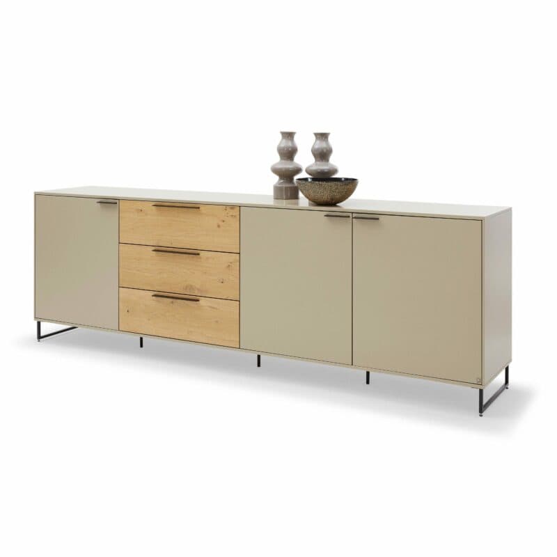 Musterring Kara Frame Sideboard aus Asteiche und Lack cashmere