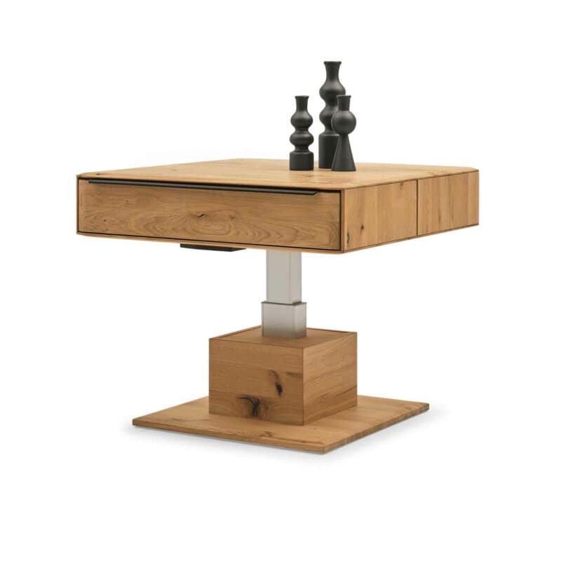 Musterring Puerto Couchtisch in Asteiche natur in seitlicher Ansicht zeigt Liftfunktion.