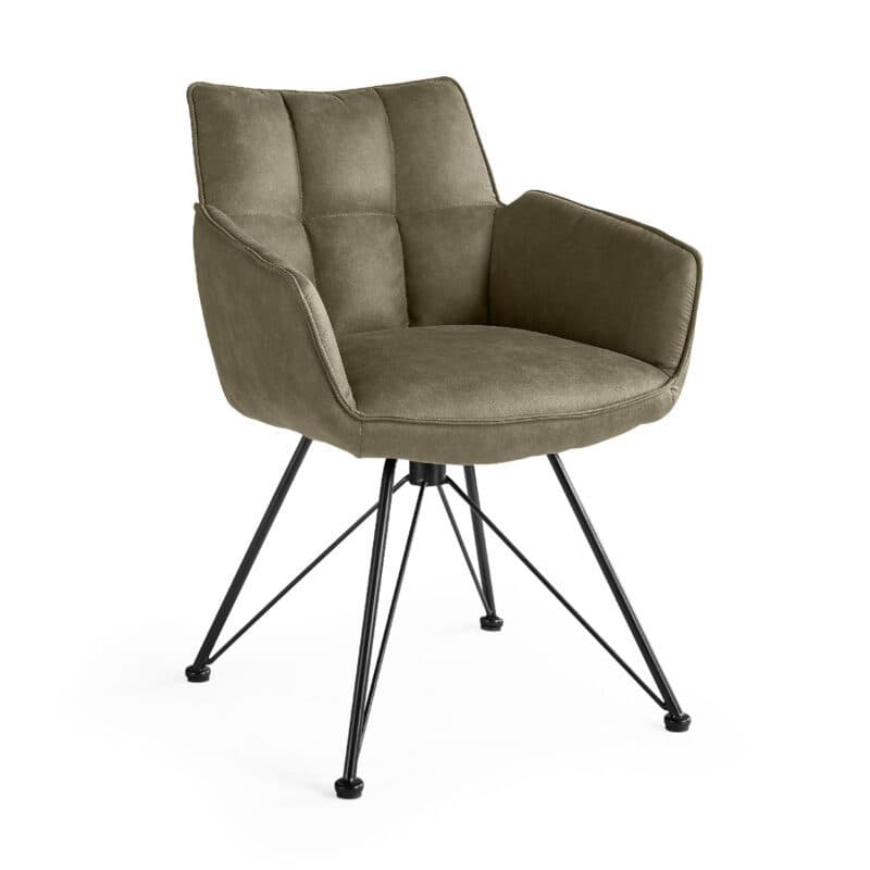 set one by Musterring Frisco Schalensessel in Cowboy taupe mit Designgestell.