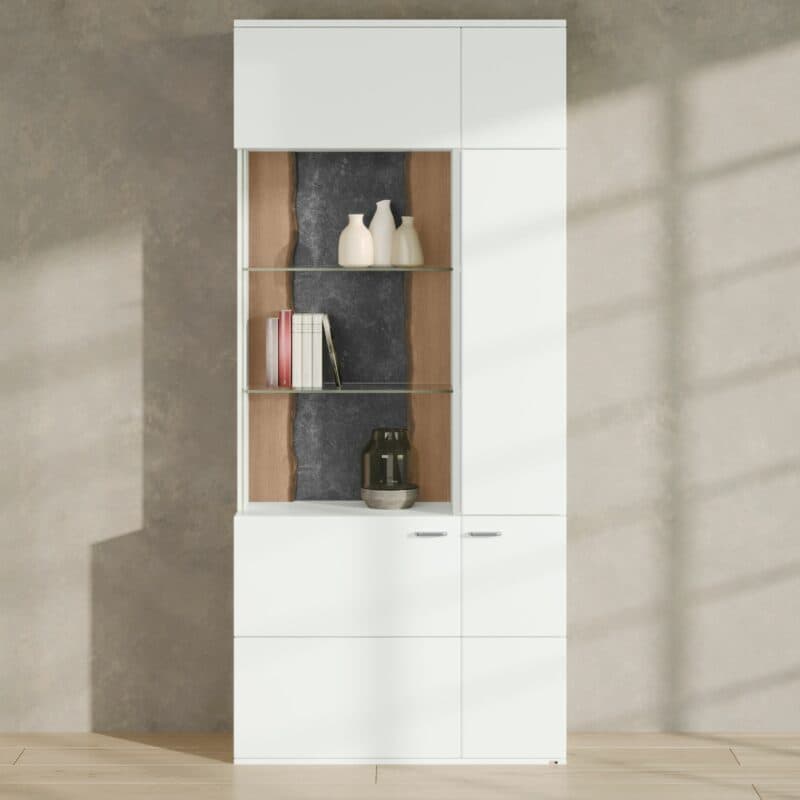 set one by Musterring Tacoma Vitrine 05-A in Arctic weiß