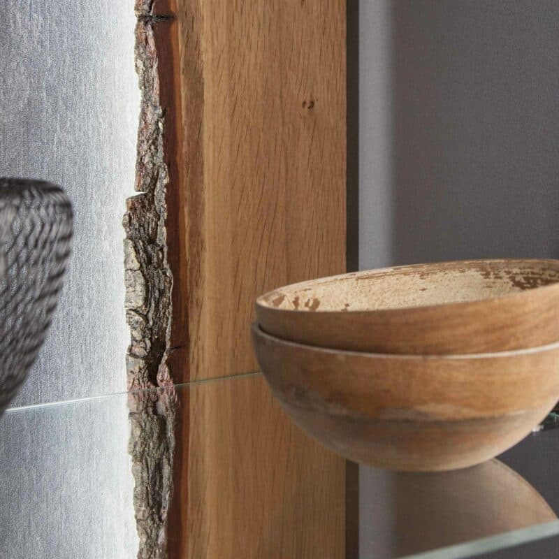 set one by Musterring Tacoma Rindholz Eiche lackiert mit Schiefer Dekor