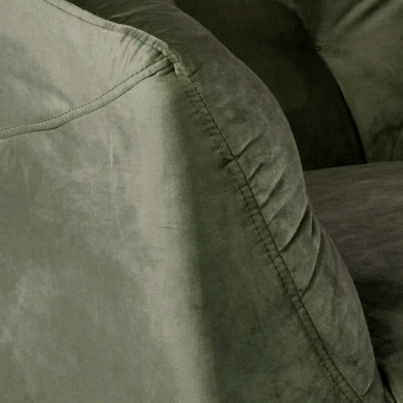 Trendstore Alfea Sessel in Bezug Waldgrün mit schwarzen Füßen