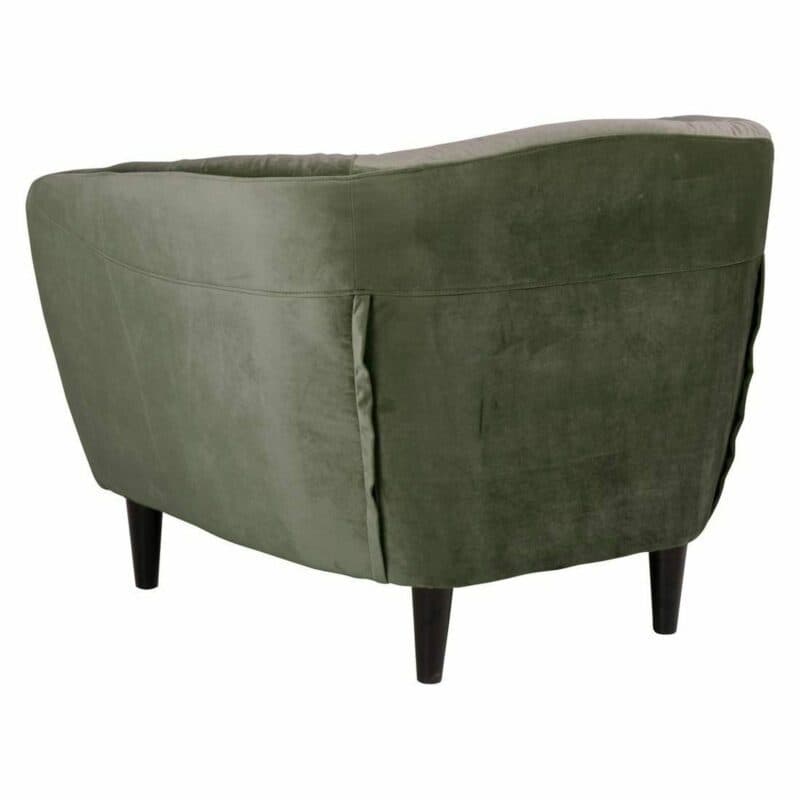 Trendstore Alfea Sessel in Bezug Waldgrün mit schwarzen Füßen