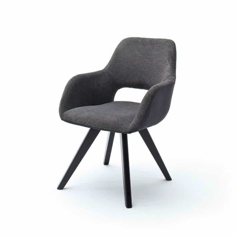 Trendstore Macie Armlehnstuhl in anthrazit mit Gestell in schwarz