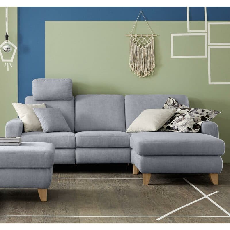 Trendstore Calm Plus Ecksofa in Bezug Yelda light blue