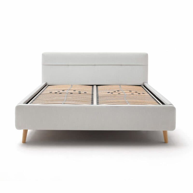 Trendstore KS 503817 Polsterbett mit Bettkasten und Federholzrahmen in Hellgrau in frontaler Ansicht.