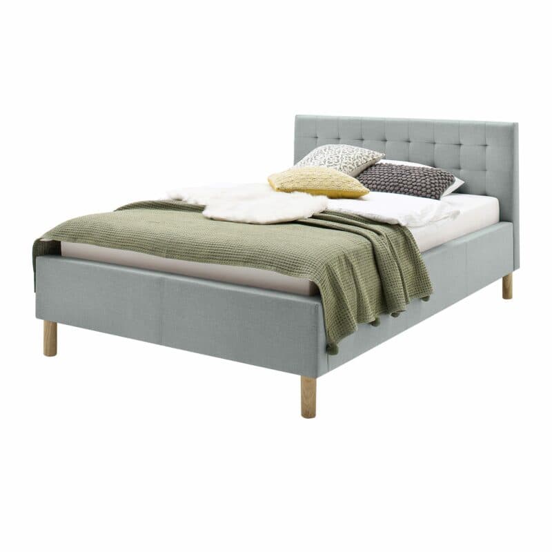 Trendstore Malin Polsterbett in Eisblau Wohnbeispiel