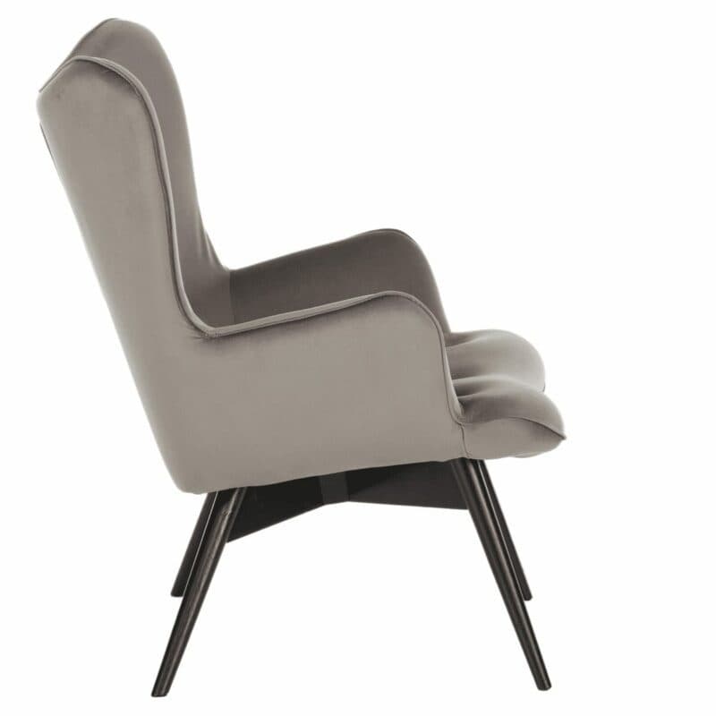 Kare Design Vicky Sessel in Bezug Velvet grau, Seitenansicht