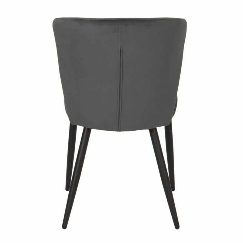 set one by Musterring Norman Polsterstuhl mit Vierfußgestell in Schwarz und Samtbezug in Anthrazit von hinten.