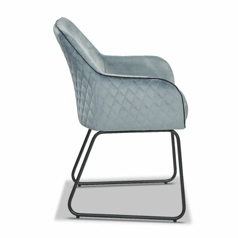 set one by Musterring Hampton Armlehnstuhl in graublau – Seitenansicht