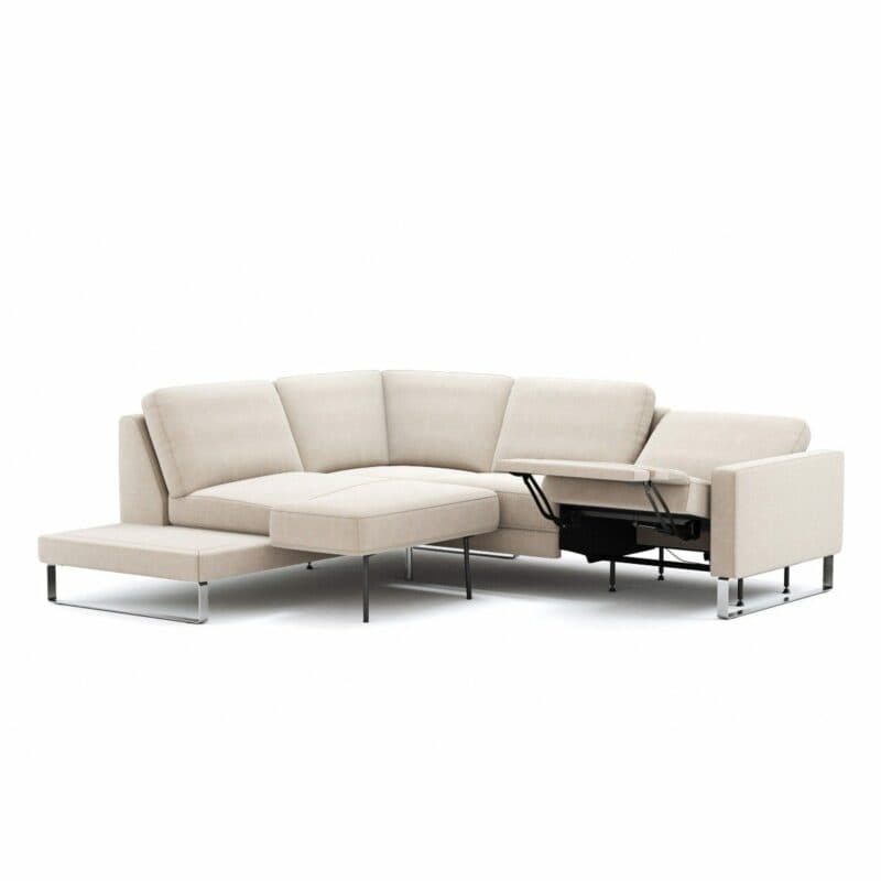 Comfort Republic Anna Sofa mit Ottomane links sowie Drehfunktion und Relaxfunktion.
