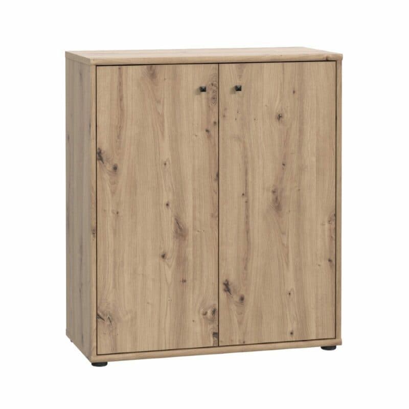 Trendstore Faik kleine Kommode in Artisan Eiche Dekor als Freisteller.