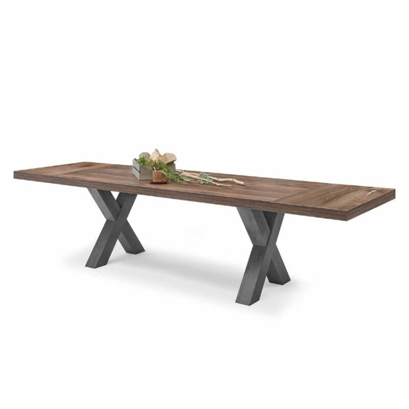 Trendstore Multi Deluxe Esstisch mit zwei Ansteckplatten erweitert.