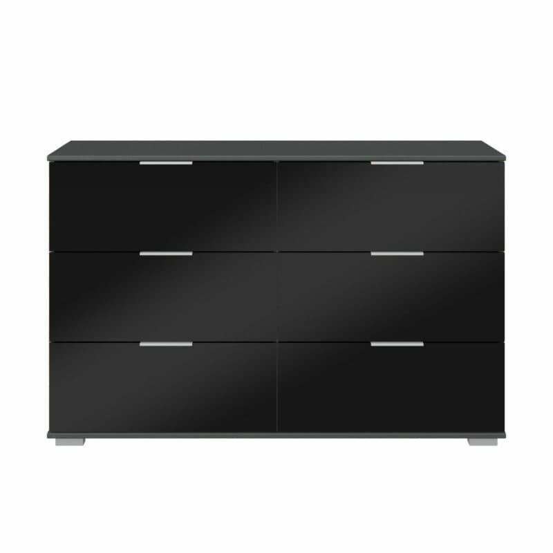 Wimex Easy Plus Sideboard mit Glasfront in Schwarz und Korpus in Graphit.