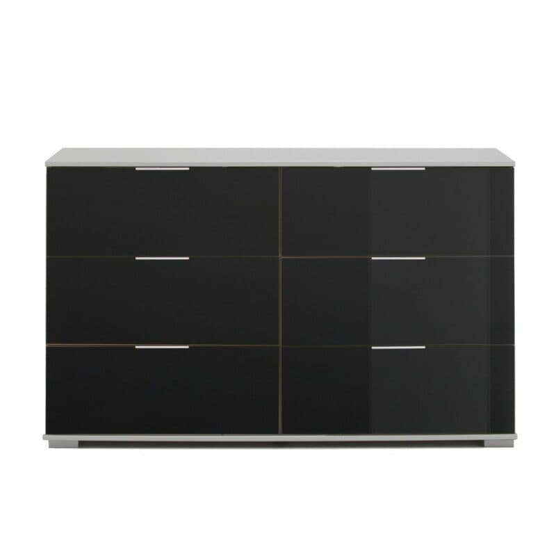 Wimex Easy Plus Sideboard mit Glasfront in Schwarz und Korpus in Weiß.