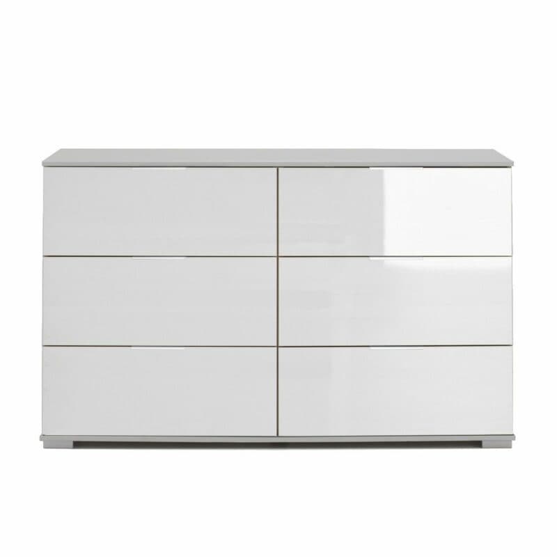 Wimex Easy Plus Sideboard mit Glasfront in Weiß und Korpus in Weiß.