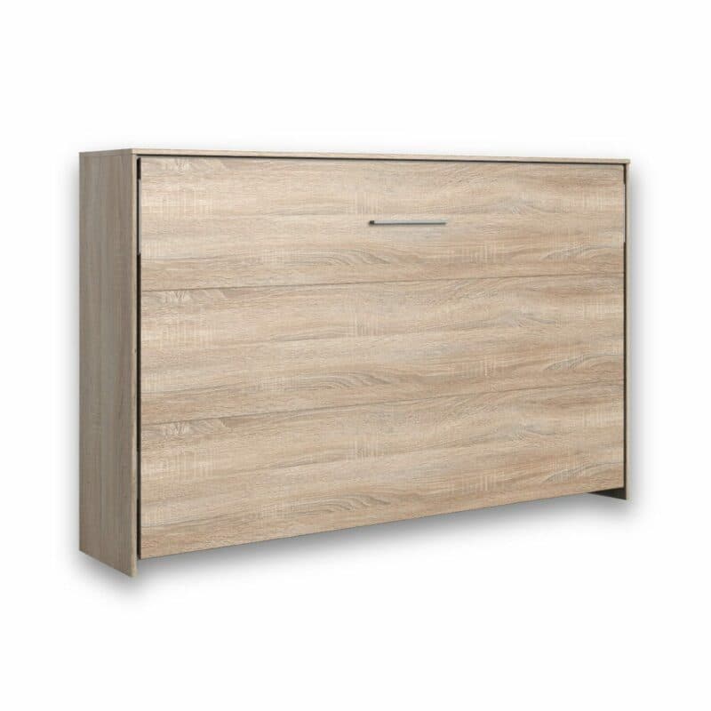 Wimex Juist Schrankbett 120x200 cm in Eiche Dekor als Freisteller in zugeklapptem Zustand.